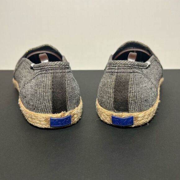Womens KEDS Just Wrapped Grey w/ Gold Glitter Espadrille Slip On Shoes / Size 7 - Picture 5 of 9